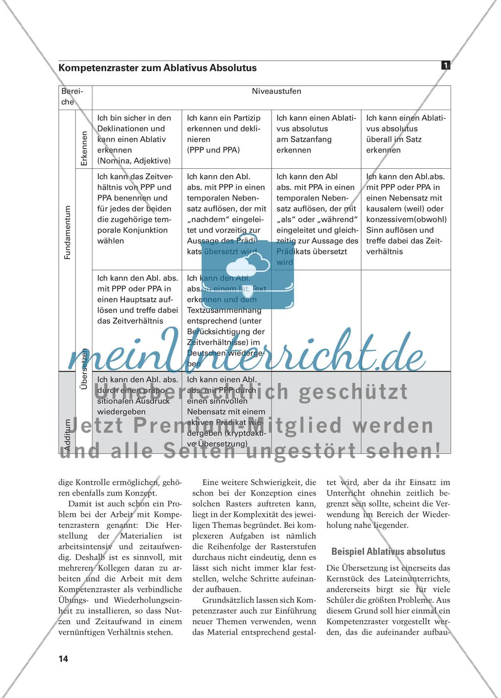 In zehn Schritten zum Ablativus absolutus - Arbeit mit Kompetenzrastern im Lateinunterricht Preview 3