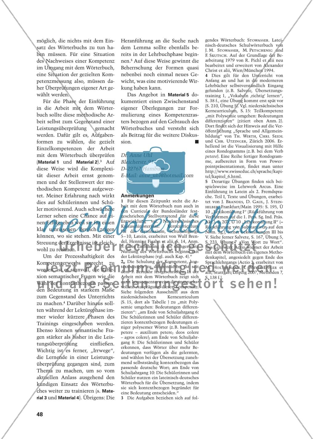 Kompetenzerwerb und -nachweis im Umgang mit dem Wörterbuch Preview 4