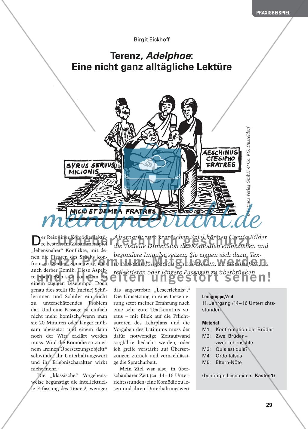 Terenz, Adelphoe: Eine nicht ganz alltägliche Lektüre Preview 1