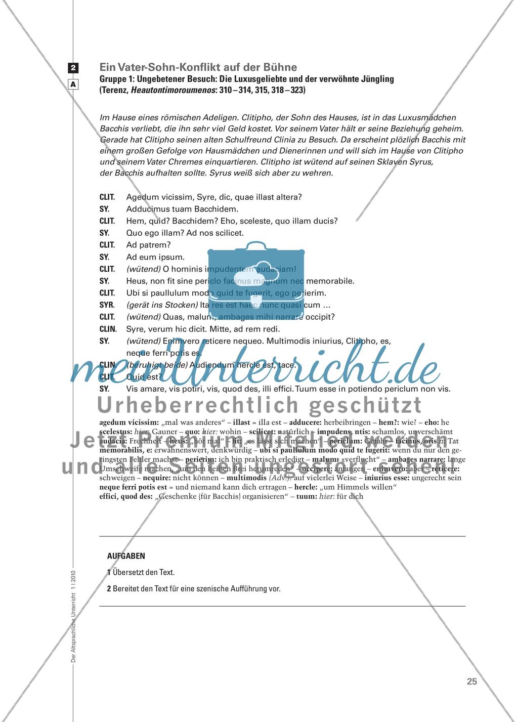 Verwöhnte Söhne – strenge Väter - Eine szenische Interpretation des ...