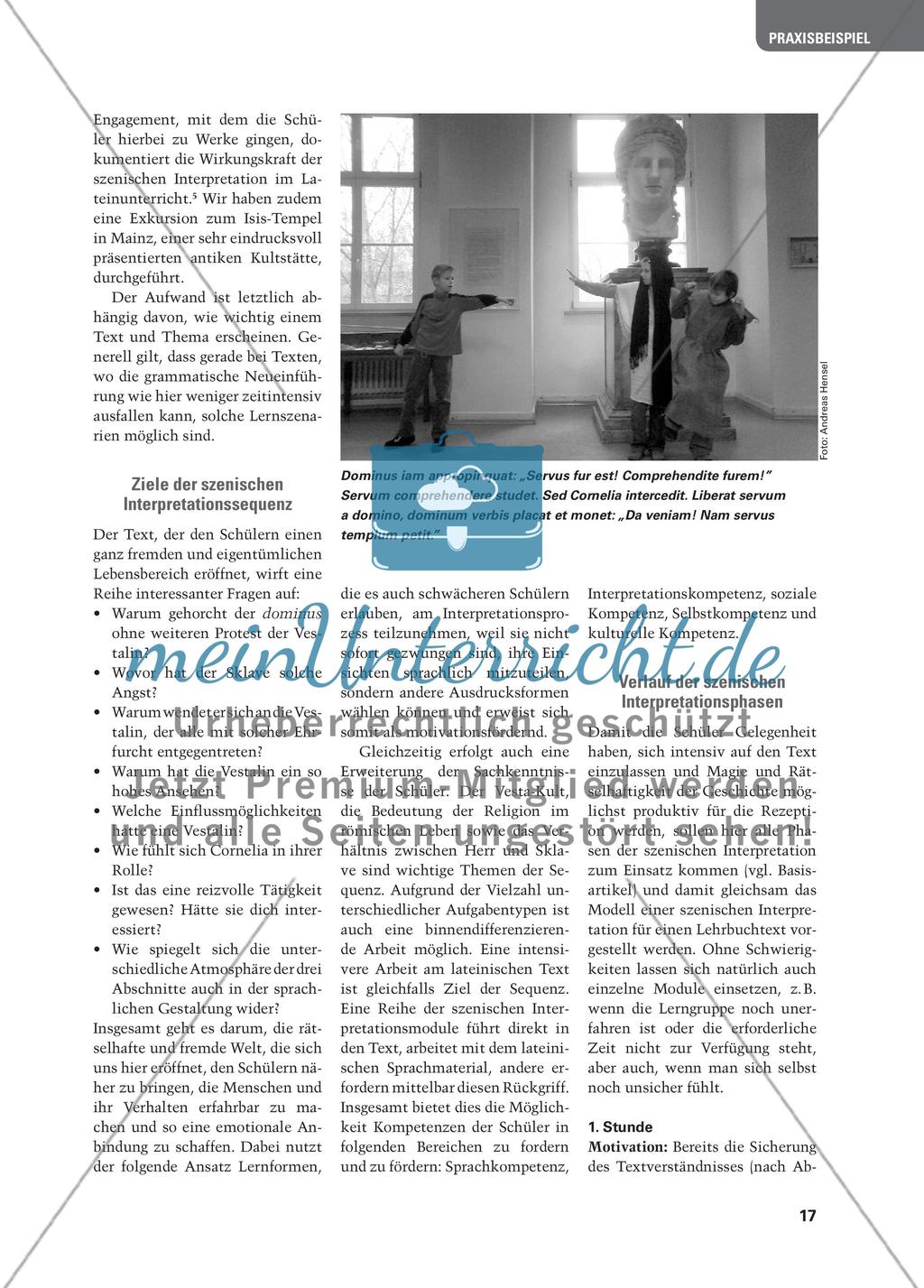 Cornelia Vestalis appropinquat - Eintauchen in eine fremde Welt. Szenische Interpretation eines Lehrbuchtextes Preview 4