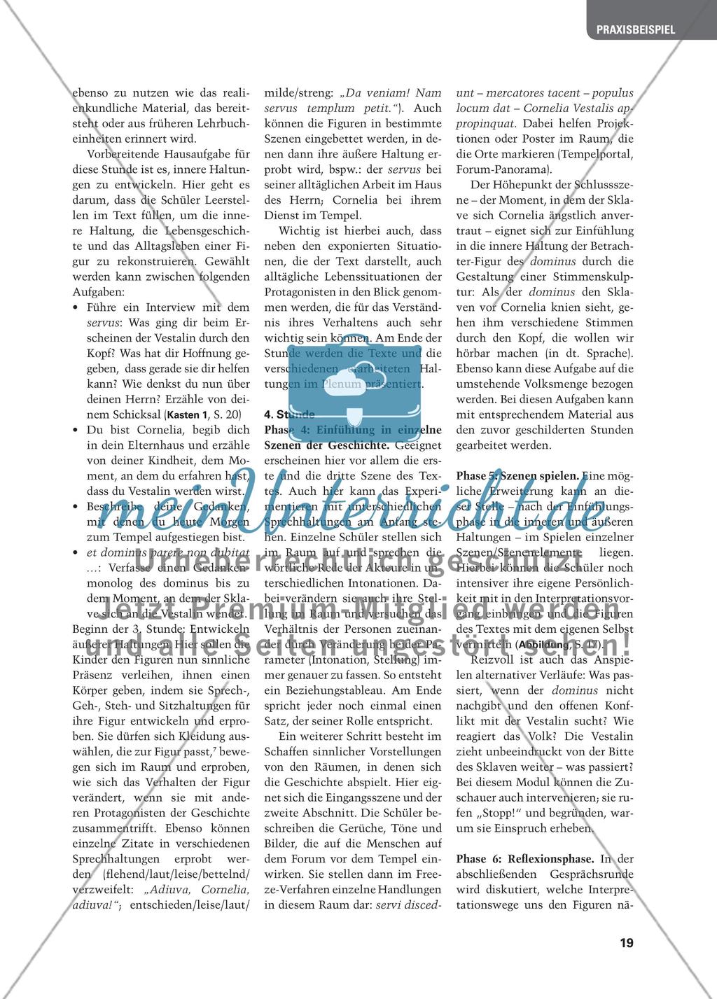 Cornelia Vestalis appropinquat - Eintauchen in eine fremde Welt. Szenische Interpretation eines Lehrbuchtextes Preview 6