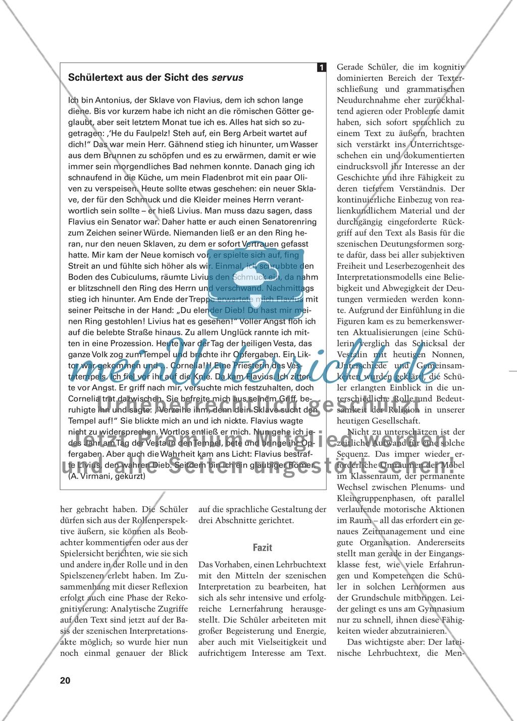 Cornelia Vestalis appropinquat - Eintauchen in eine fremde Welt. Szenische Interpretation eines Lehrbuchtextes Preview 7