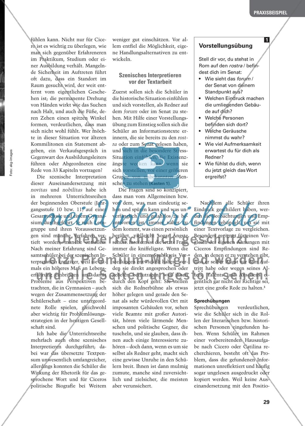 Cicero und Catilina – homo novus versus nobilitas - Szenische Interpretation am Beispiel von Ciceros Erster Catilinarischen Rede Preview 2