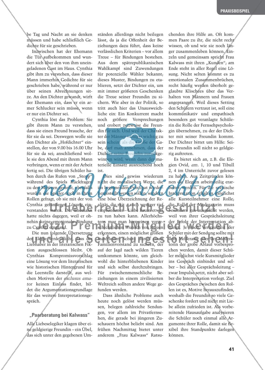 Militat omnis amans – Liebeselegie in szenischer Interpretation Preview 6
