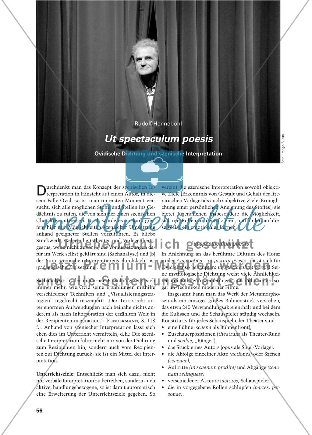 Ut spectaculum poesis - Ovidische Dichtung und szenische Interpretation Preview 1