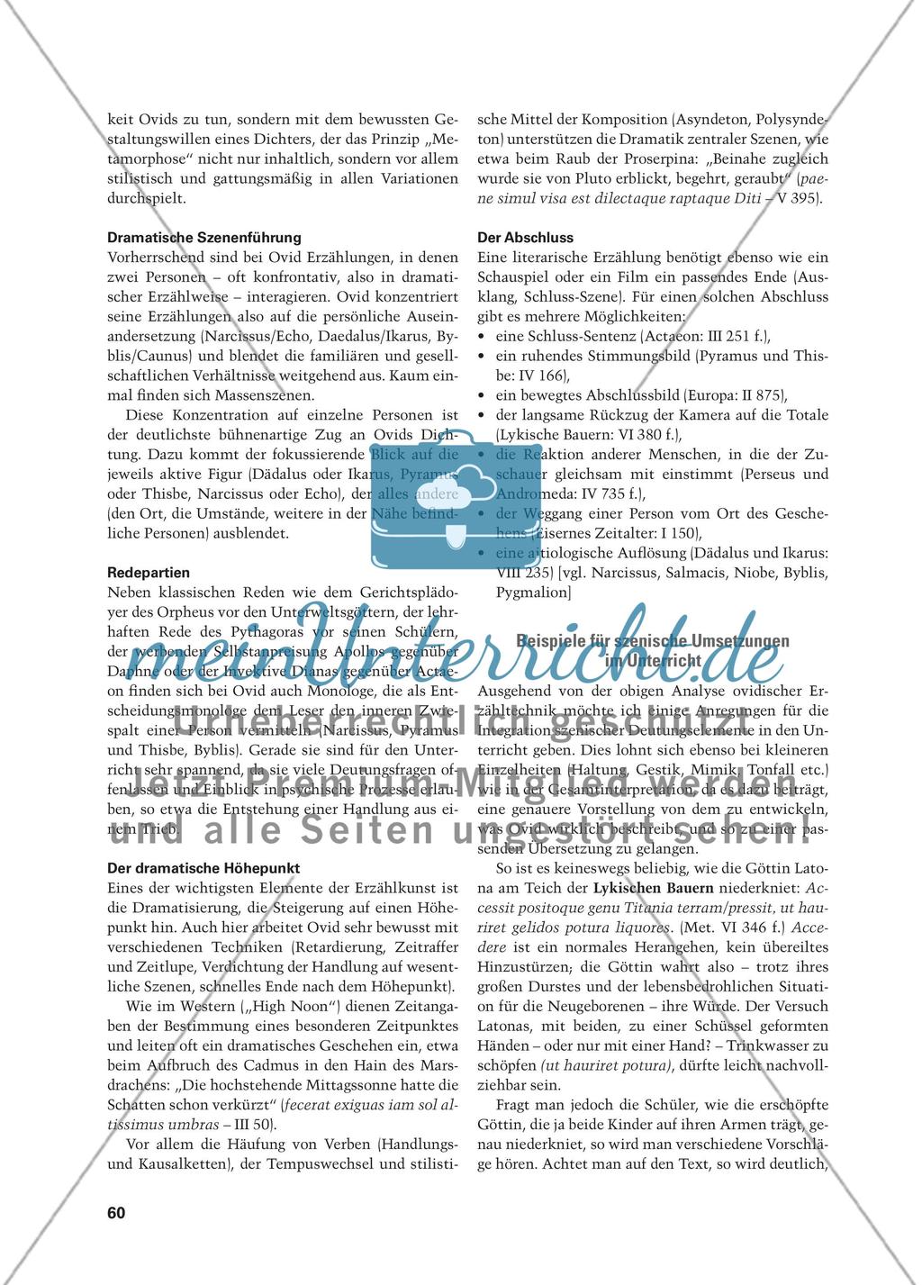 Ut spectaculum poesis - Ovidische Dichtung und szenische Interpretation Preview 5