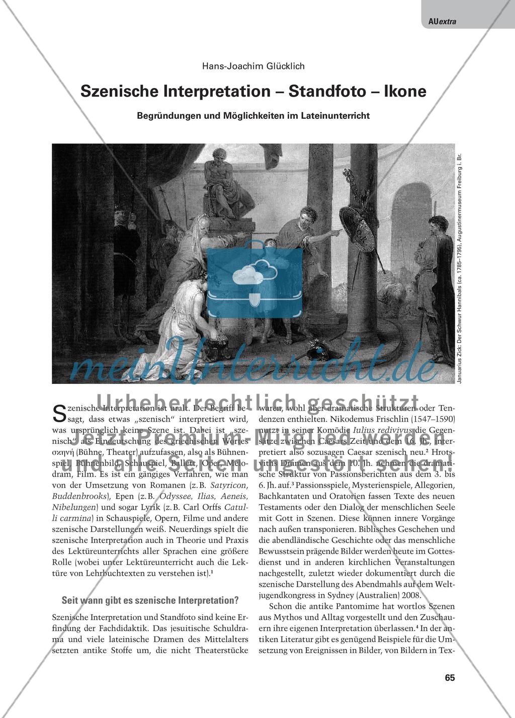 Szenische Interpretation – Standfoto – Ikone - Begründungen und Möglichkeiten im Lateinunterricht Preview 1