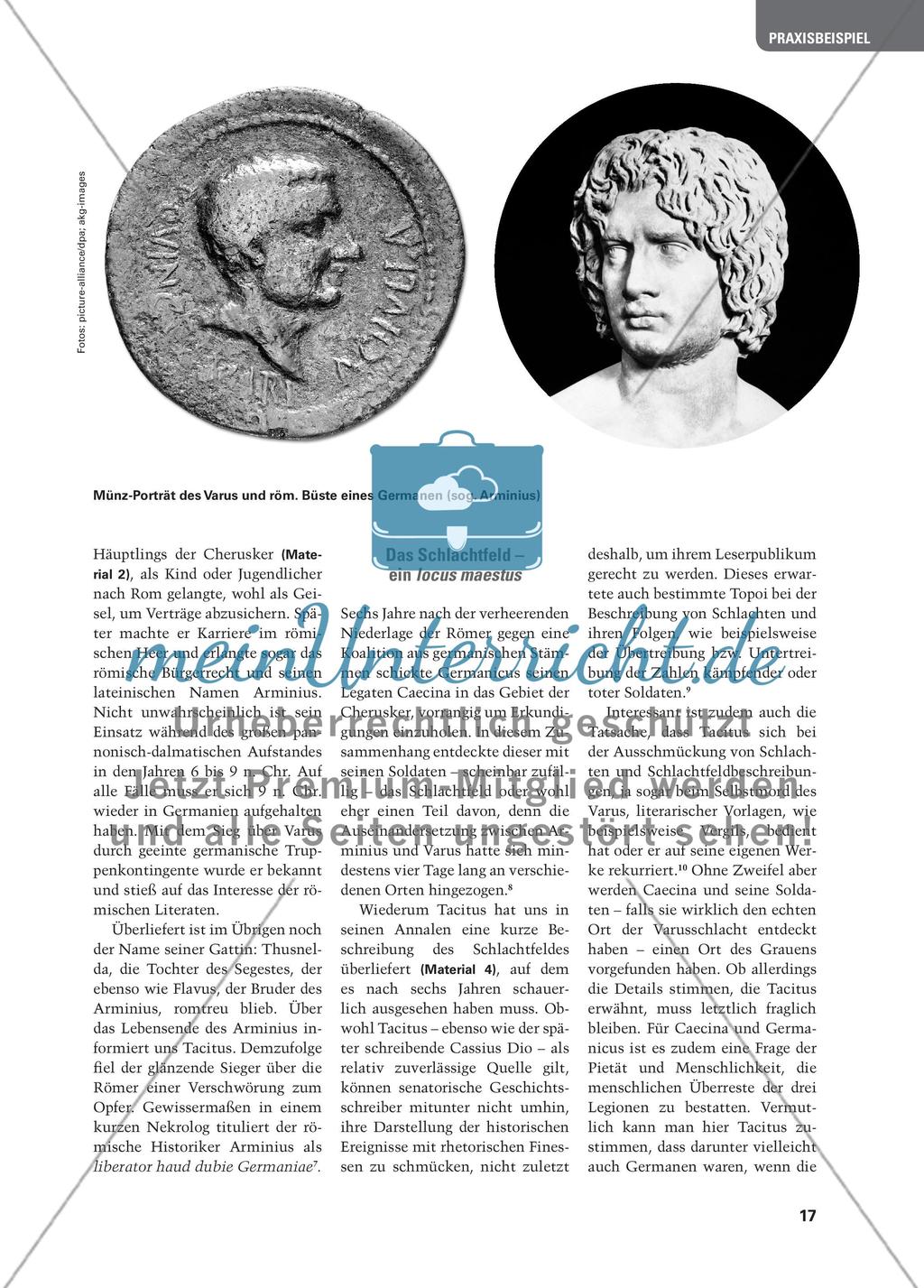 Varus, Arminius und die Niederlage der Römer - Unterschiedliche Aspekte in ausgewählten lateinischen Texten Preview 2