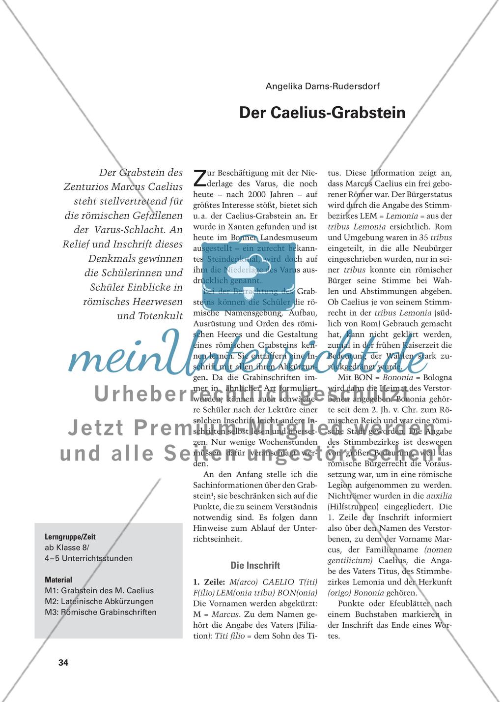 Der Caelius-Grabstein Preview 1