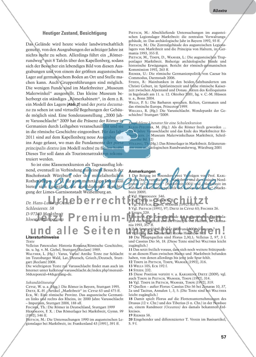 Die weitreichenden Folgen der Varusschlacht - Zum Ende des Legionenlagers Marktbreit Preview 4