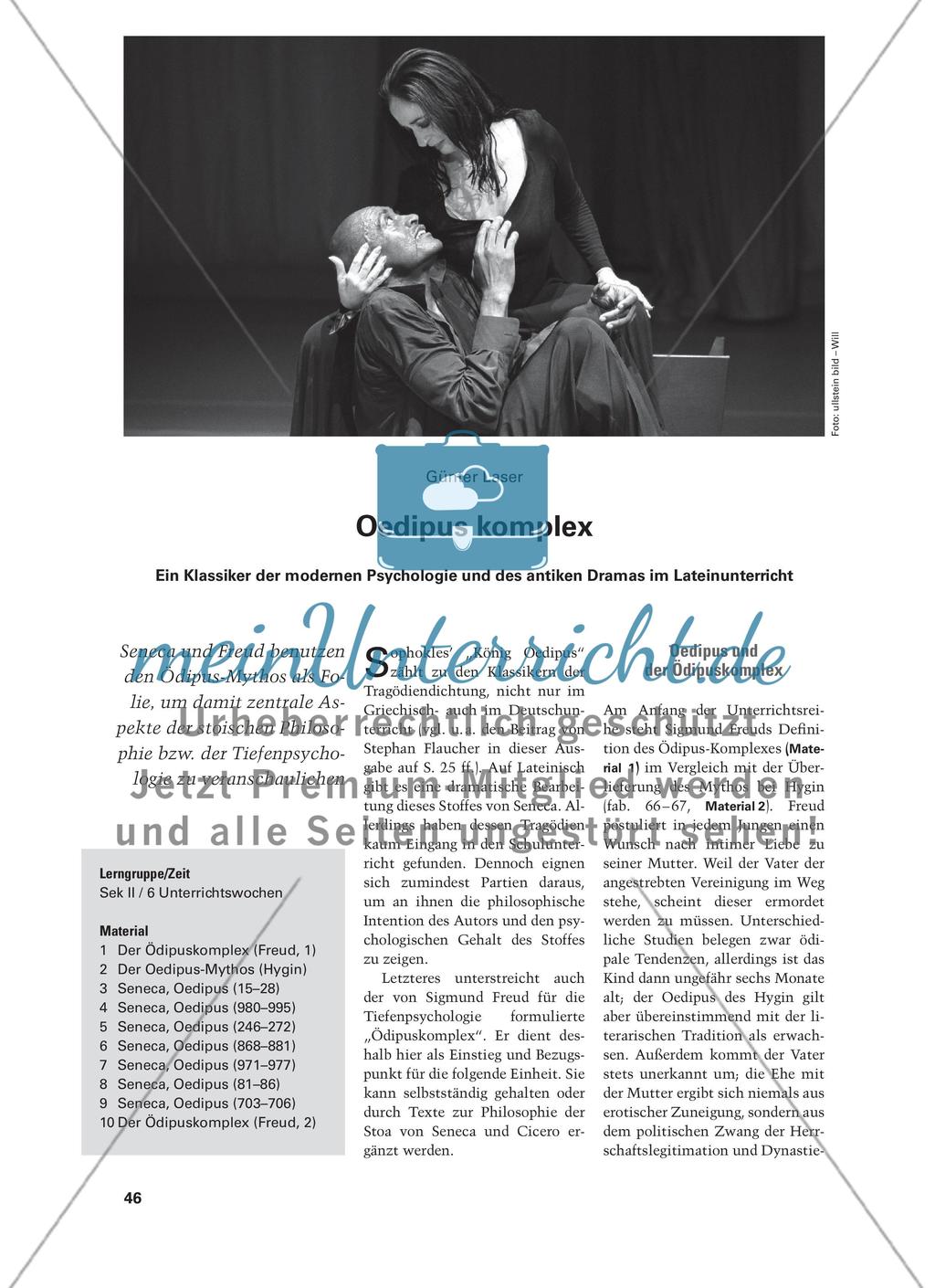 Oedipus komplex - Ein Klassiker der modernen Psychologie und des antiken Dramas im Lateinunterricht Preview 1