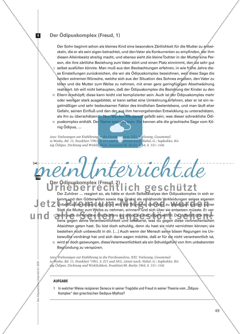 Oedipus komplex - Ein Klassiker der modernen Psychologie und des antiken Dramas im Lateinunterricht Preview 4