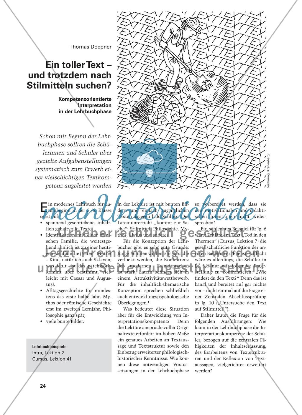 Ein toller Text – und trotzdem nach Stilmitteln suchen? - Kompetenzorientierte Interpretation in der Lehrbuchphase Preview 1
