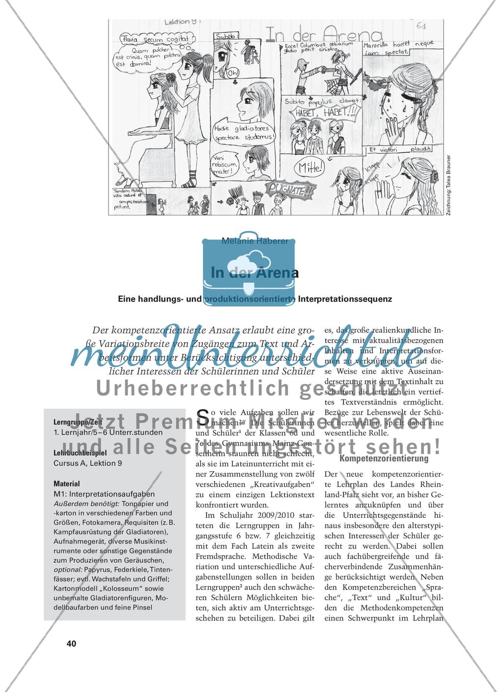 In der Arena - Eine handlungs- und produktionsorientierte Interpretationssequenz Preview 1