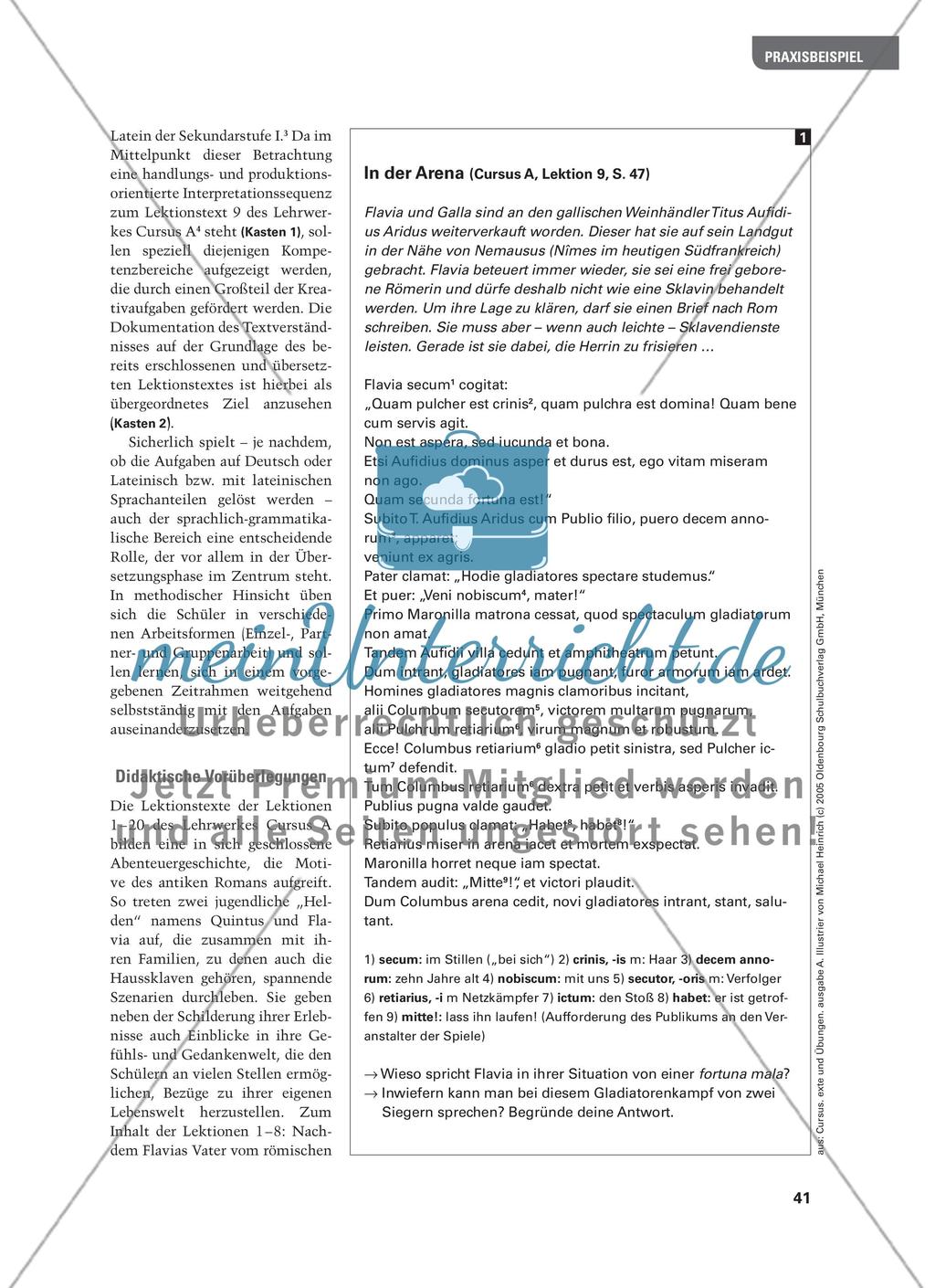 In der Arena - Eine handlungs- und produktionsorientierte Interpretationssequenz Preview 2