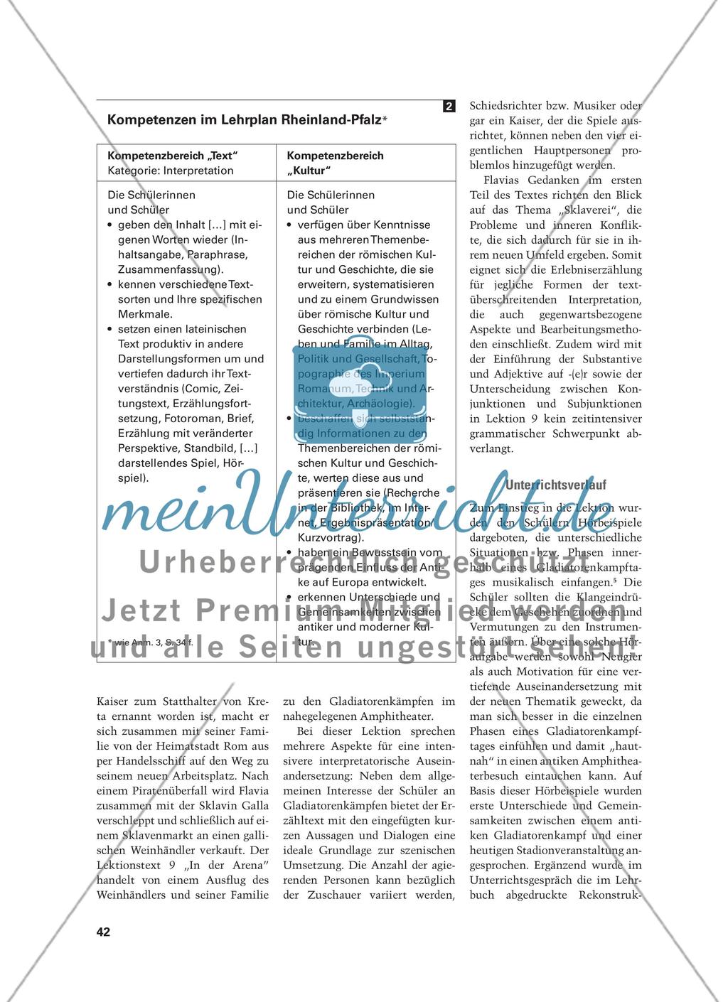 In der Arena - Eine handlungs- und produktionsorientierte Interpretationssequenz Preview 3