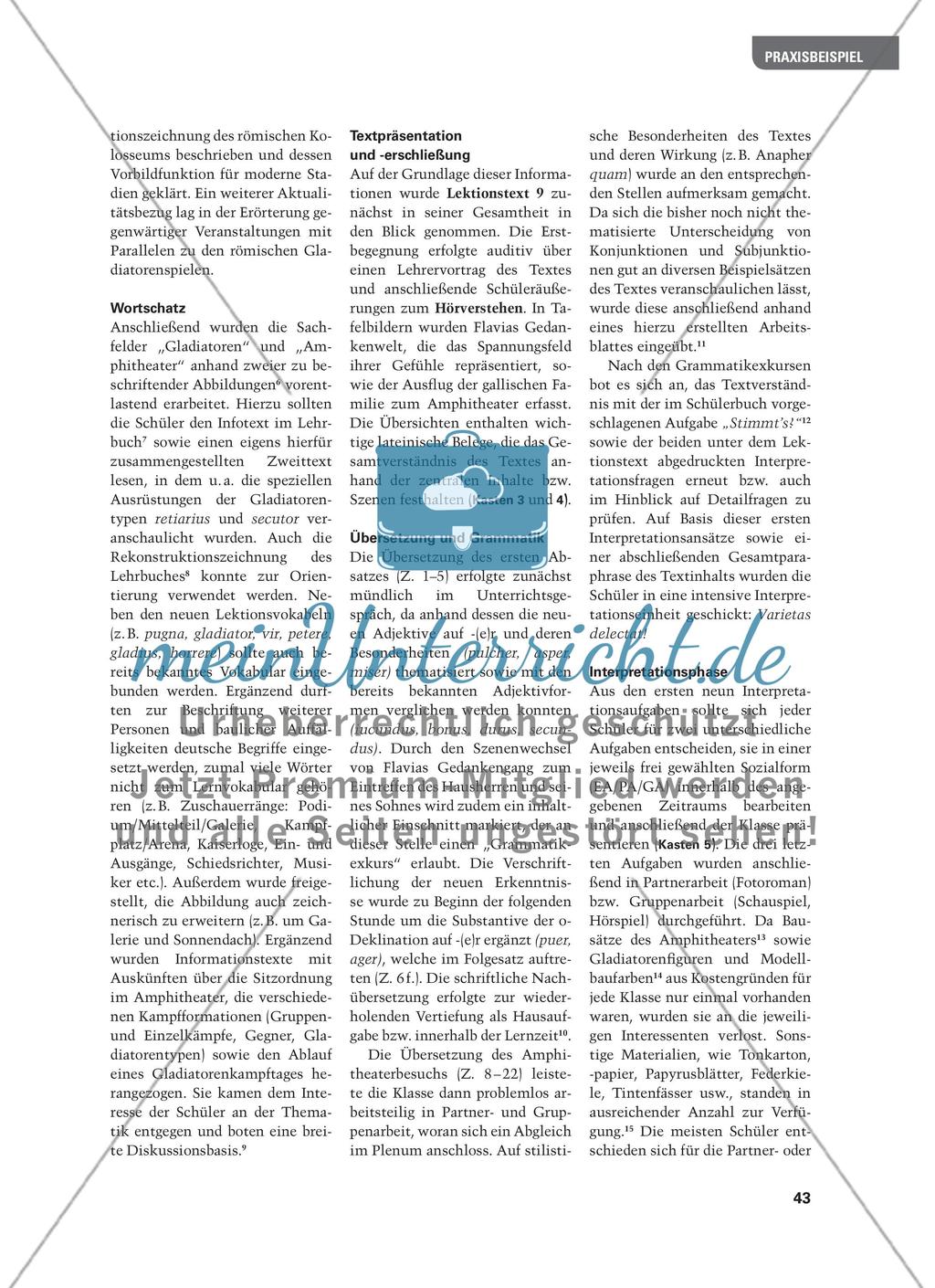 In der Arena - Eine handlungs- und produktionsorientierte Interpretationssequenz Preview 4