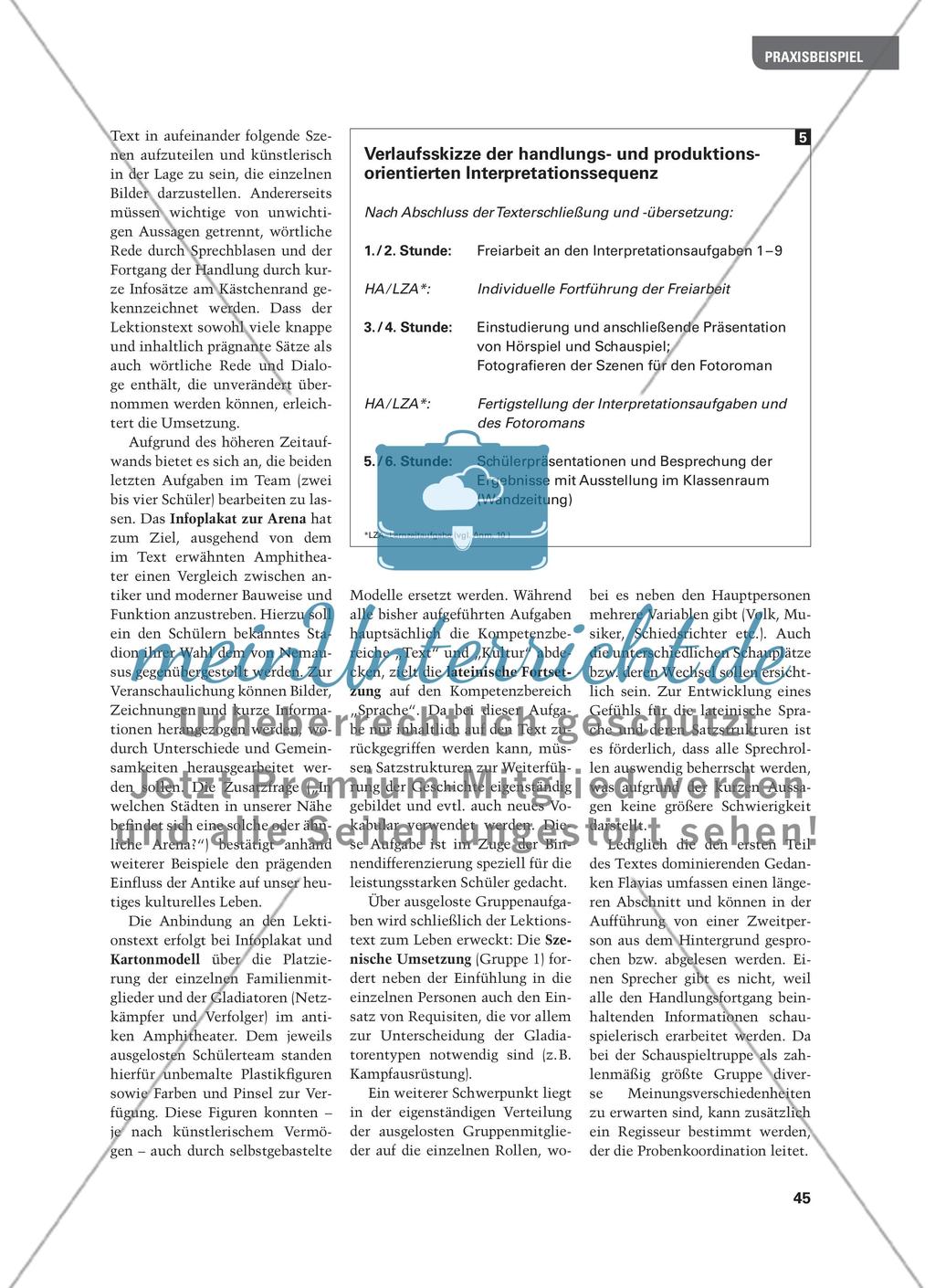 In der Arena - Eine handlungs- und produktionsorientierte Interpretationssequenz Preview 6
