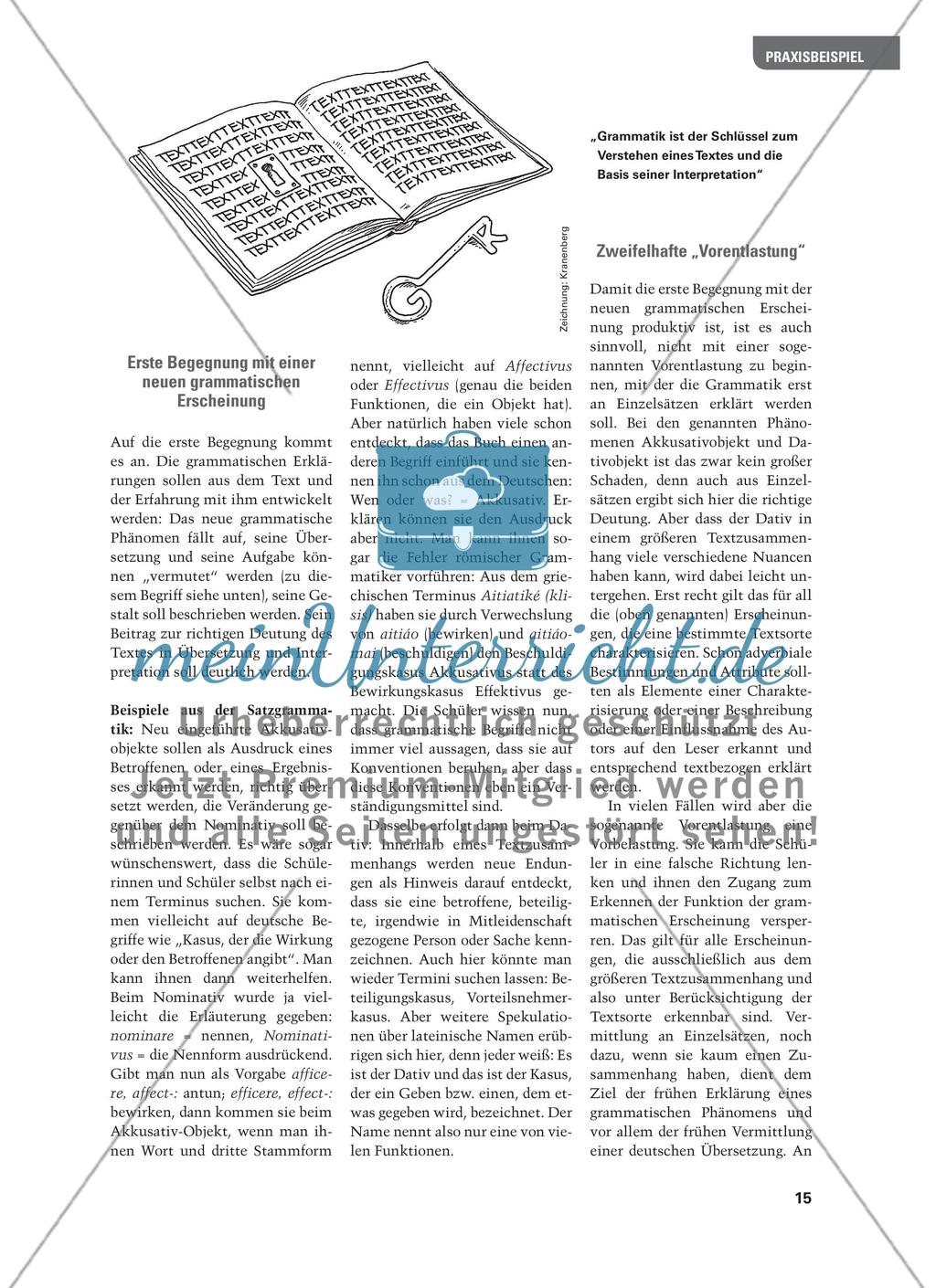 Die Verbindung von Texterschließung, Einführung eines neuen grammatischen Stoffs und Interpretation Preview 2