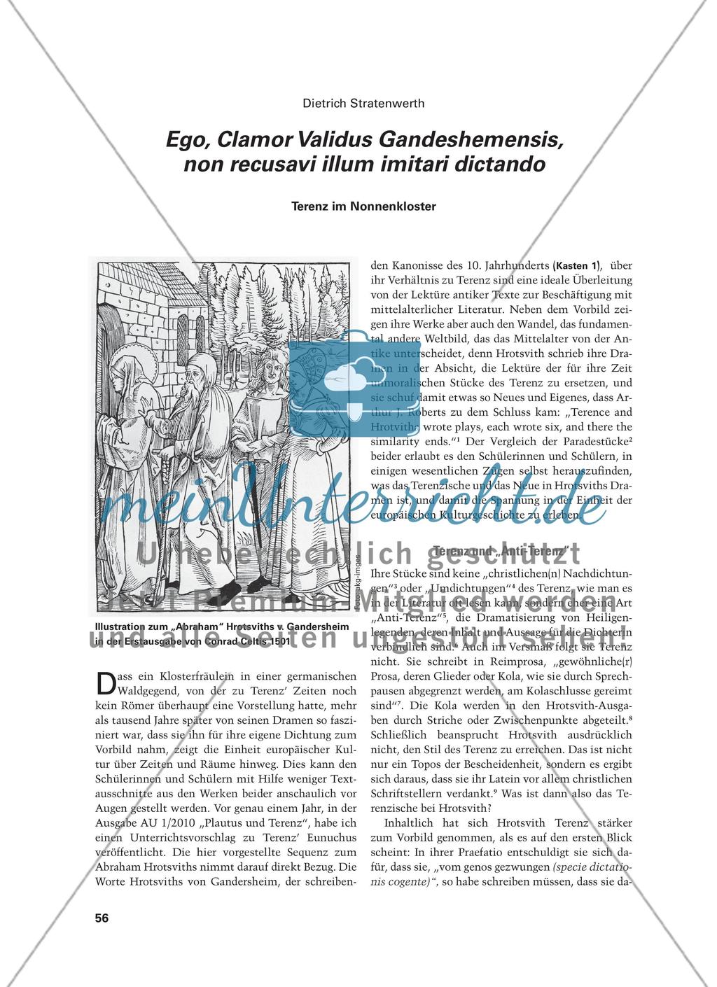 Ego, Clamor Validus Gandeshemensis, non recusavi illum imitari dictando - Terenz im Nonnenkloster Preview 1