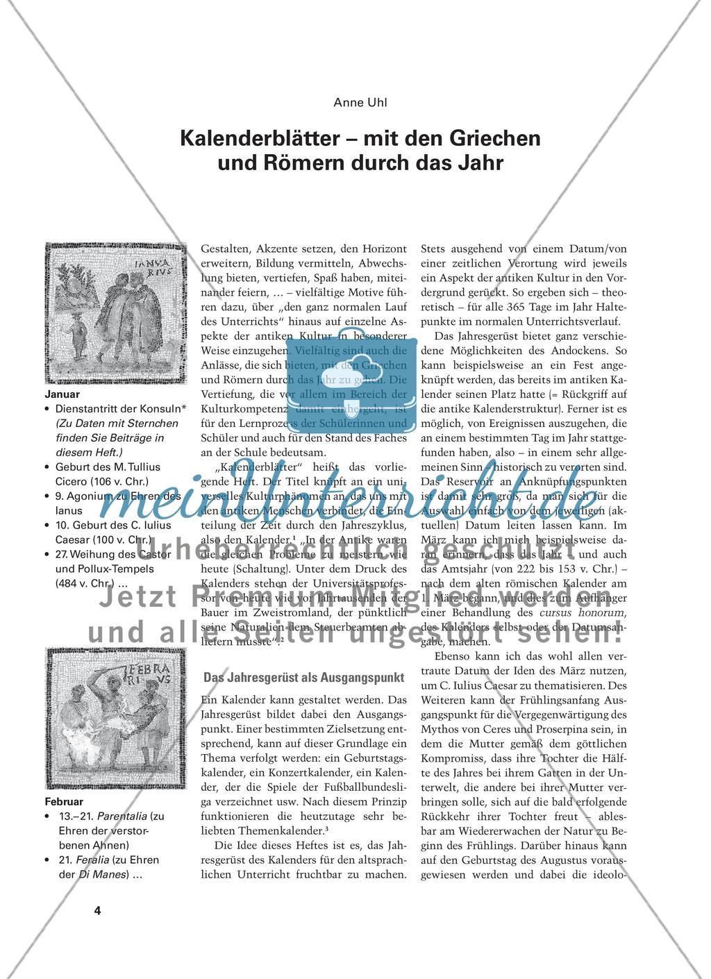 Kalenderblätter – mit den Griechen und Römern durch das Jahr Preview 1