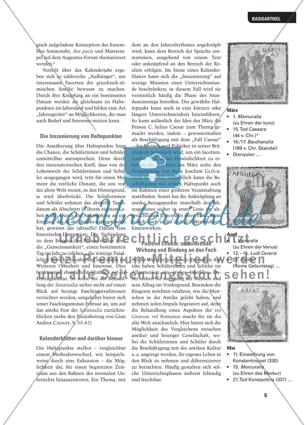 Kalenderblätter – mit den Griechen und Römern durch das Jahr Preview 2