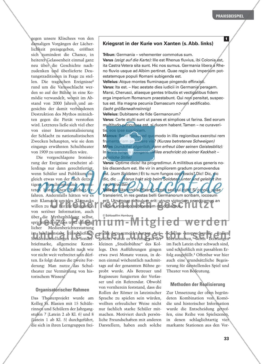 „So war es wirklich im Jahre 9!“ - Werkstattbericht über ein Schultheater-Projekt zur Varusschlacht Preview 2