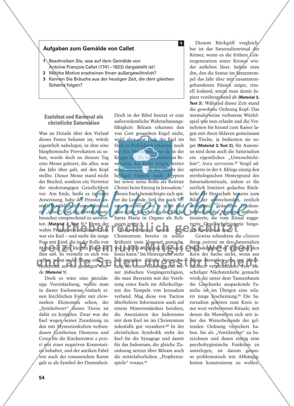 Saturnalien, Eselsfest und Karneval - Rituale zum Jahreswechsel und ihr dialektisches Verhältnis zum Alltag Preview 2