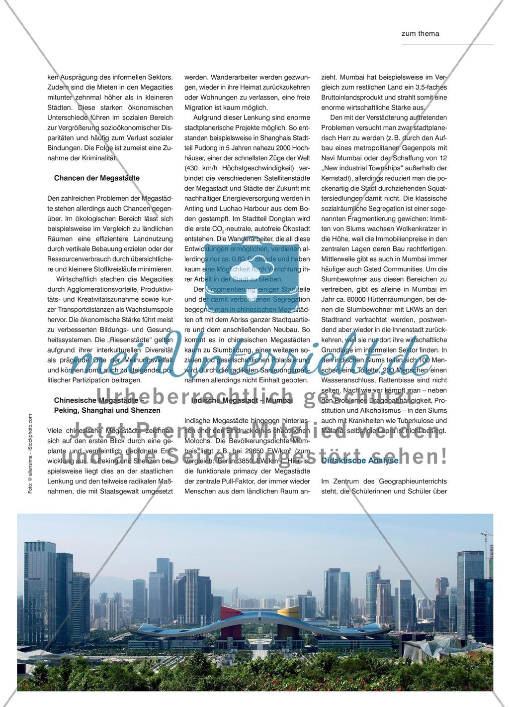 Megacities in Indien und China - Weltstädte der Zukunft? Ein kritischer Vergleich Preview 2