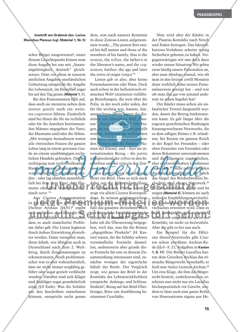 Personalien in der Antike und heute – was kennzeichnet die Person? Preview 2