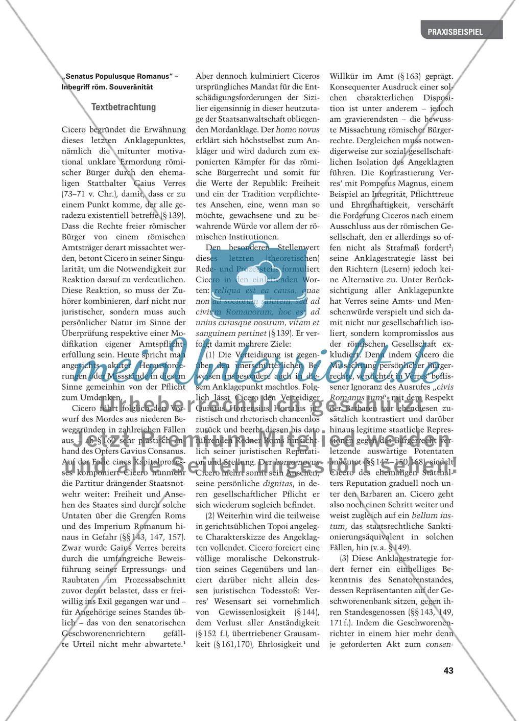 „… statuitis id pertinere ad communem causam libertatis et dignitatis!“ - Oder: Wie Verres sich selbst entwürdigt und die Werte der Republik aufs Spiel setzt Preview 2