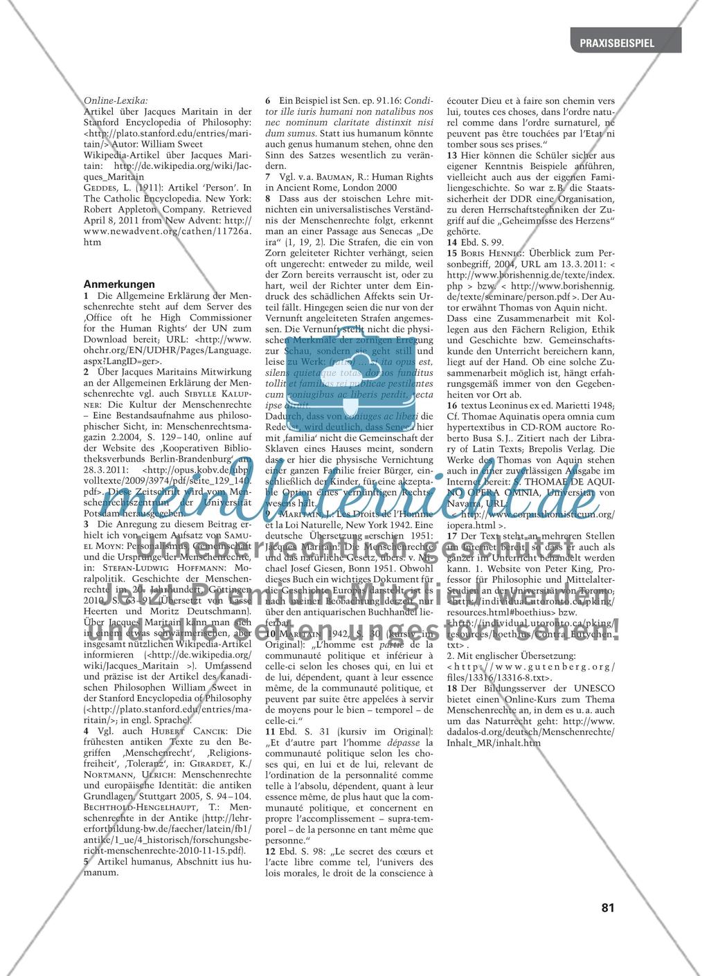 „persona – perfectissimum in tota natura“ - Lateinische Quellentexte zur Menschenrechtsidee Preview 7