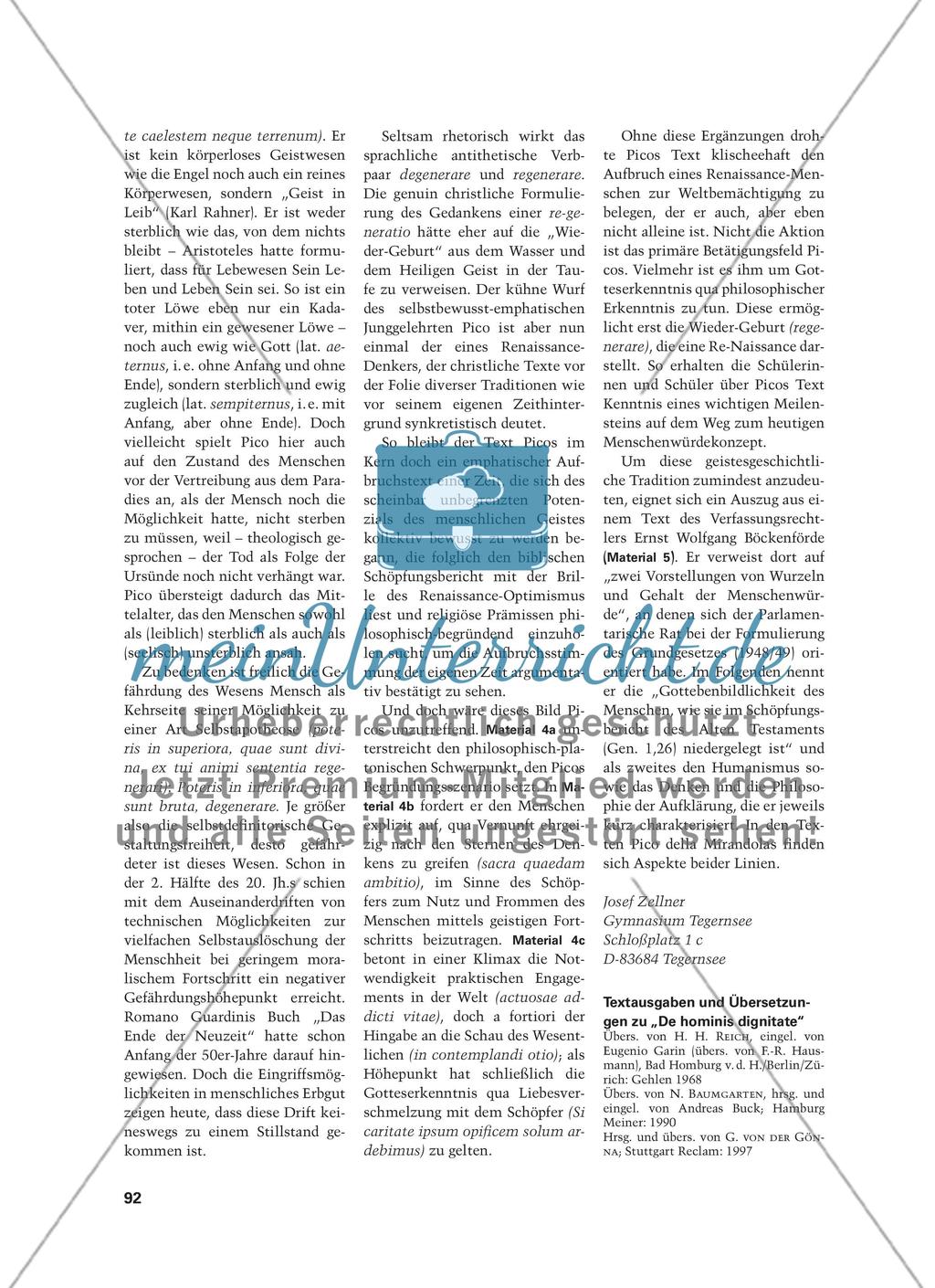 „Ein großes Wunder ist der Mensch“ - Pico della Mirandolas philosophische Begründung der Menschenwürde Preview 5