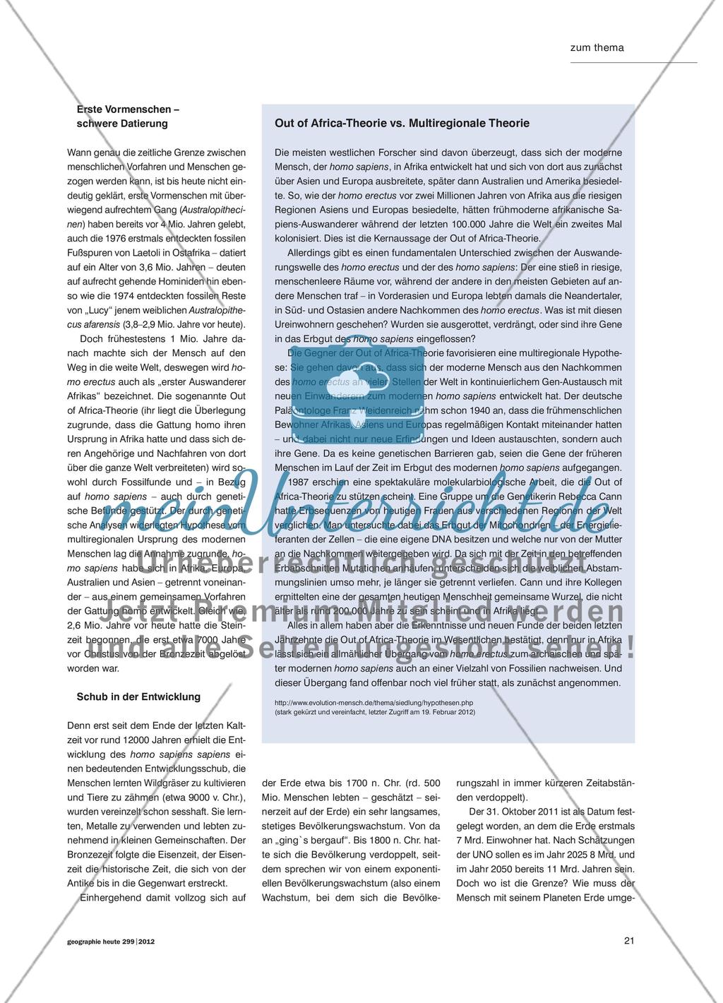 Evolution und Bevölkerung der Erde Preview 2