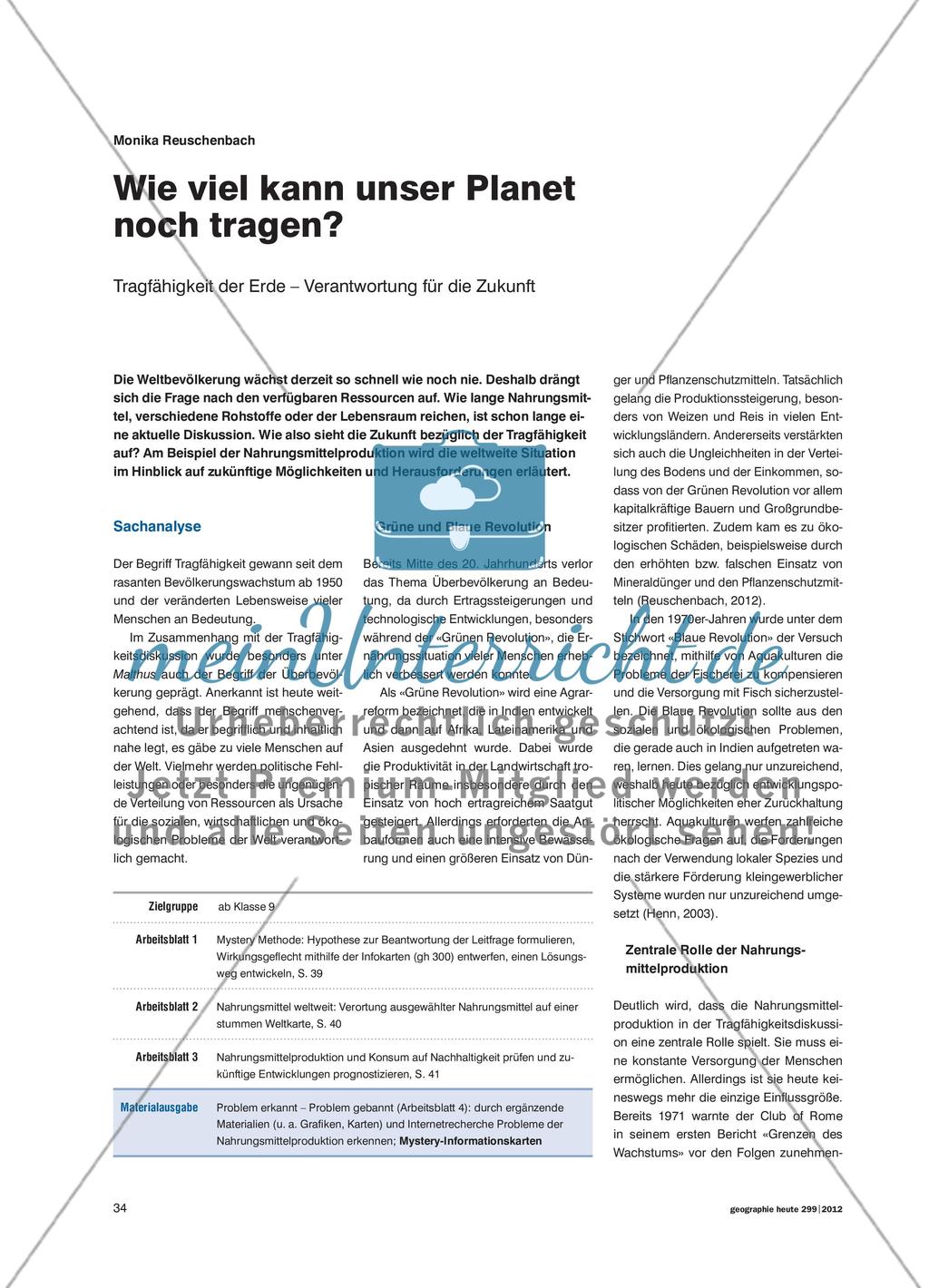 Tragfähigkeit der Erde: Verantwortung für die Zukunft Preview 1