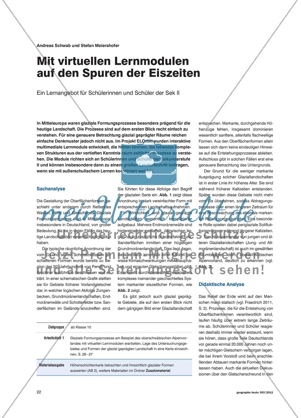 Virtuelle Lernmodule zur Untersuchung glazialer Formungsprozesse Preview 1