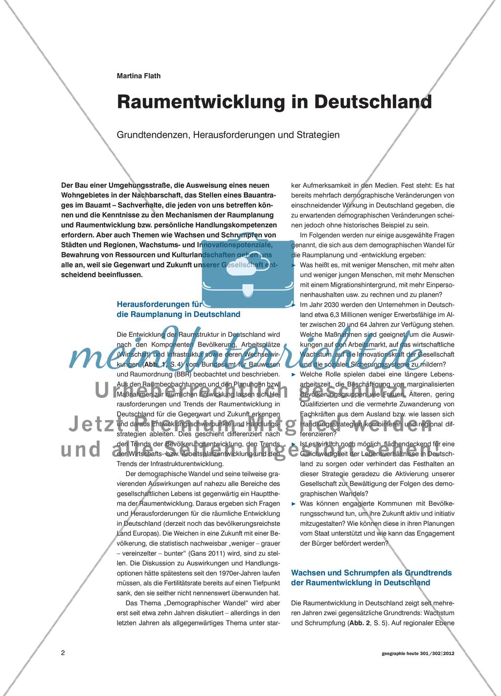 Raumentwicklung in Deutschland - Grundtendenzen, Herausforderungen und Strategien Preview 1