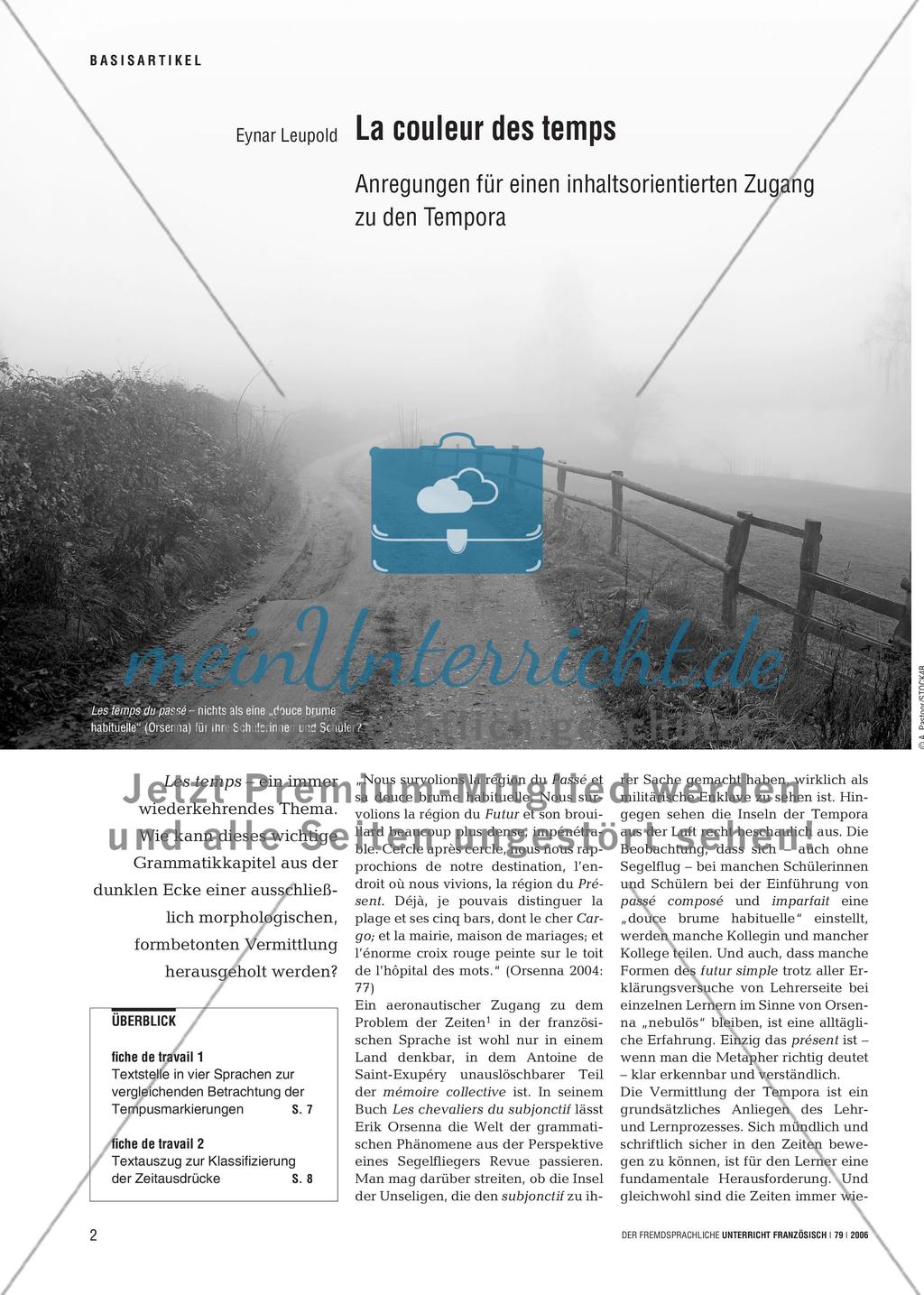 La couleur des temps - Anregungen für einen inhaltsorientierten Zugang zu den Tempora Preview 1