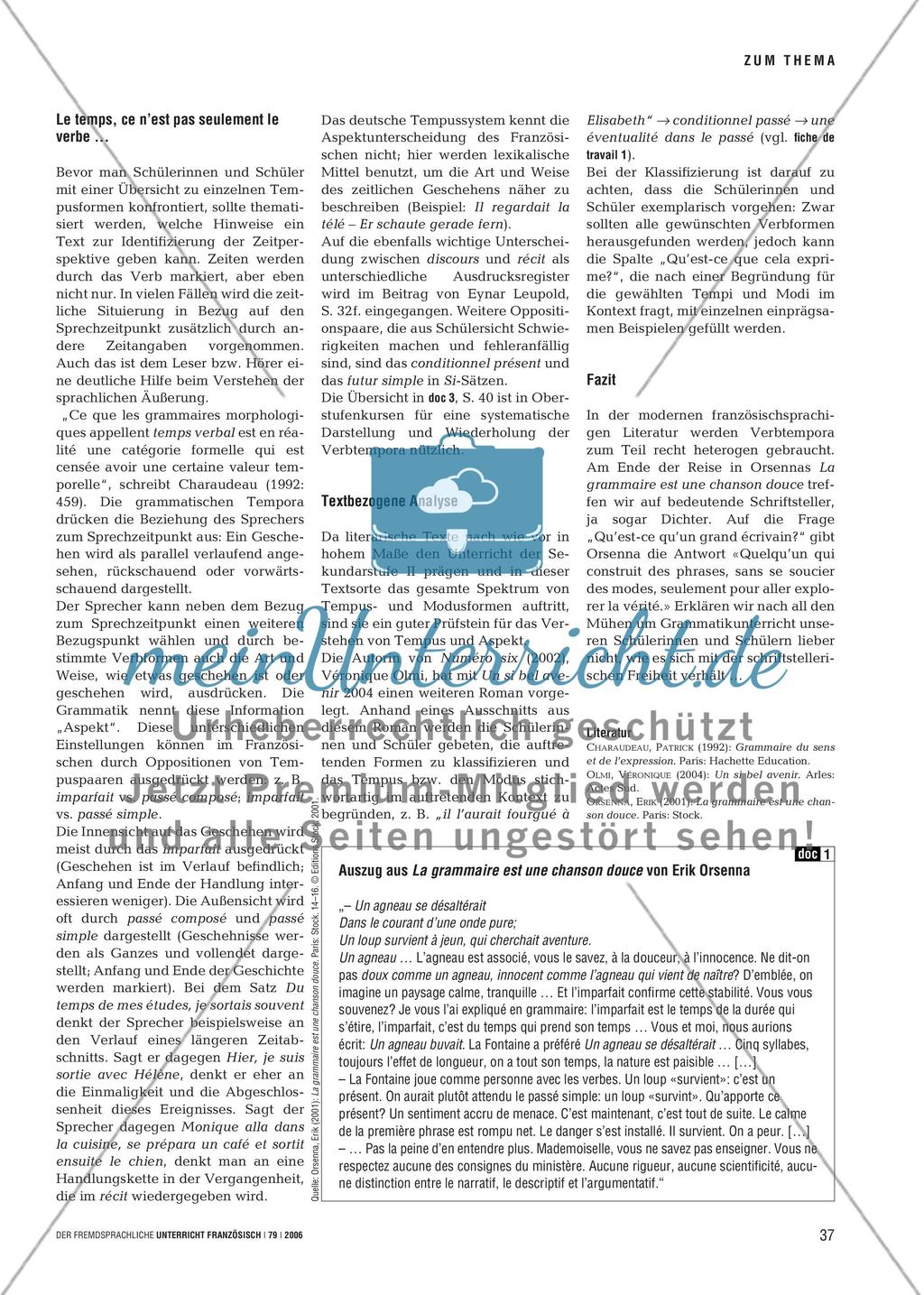 Zeiten lernen heißt auch Zeiten analysieren - Das Textverstehen verbessern mit Véronique Olmi Preview 2