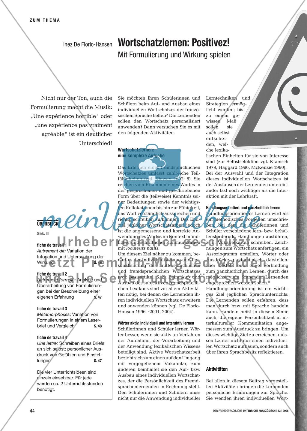 Wortschatzlernen: Positivez! - Mit Formulierung und Wirkung spielen Preview 1