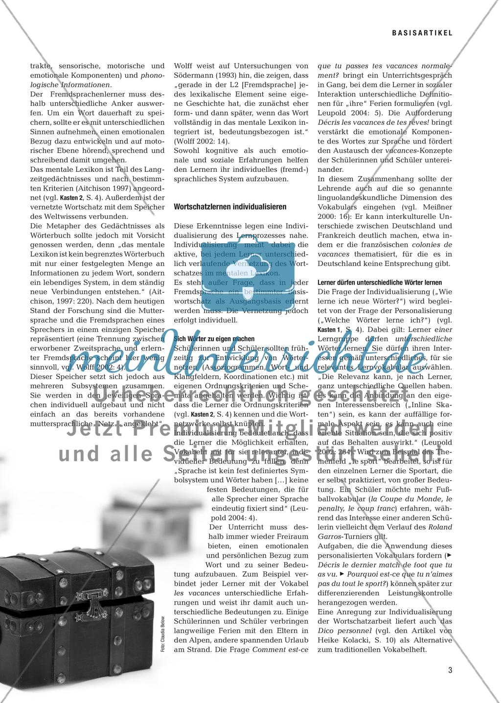 Wortschatzarbeit individuell Preview 2