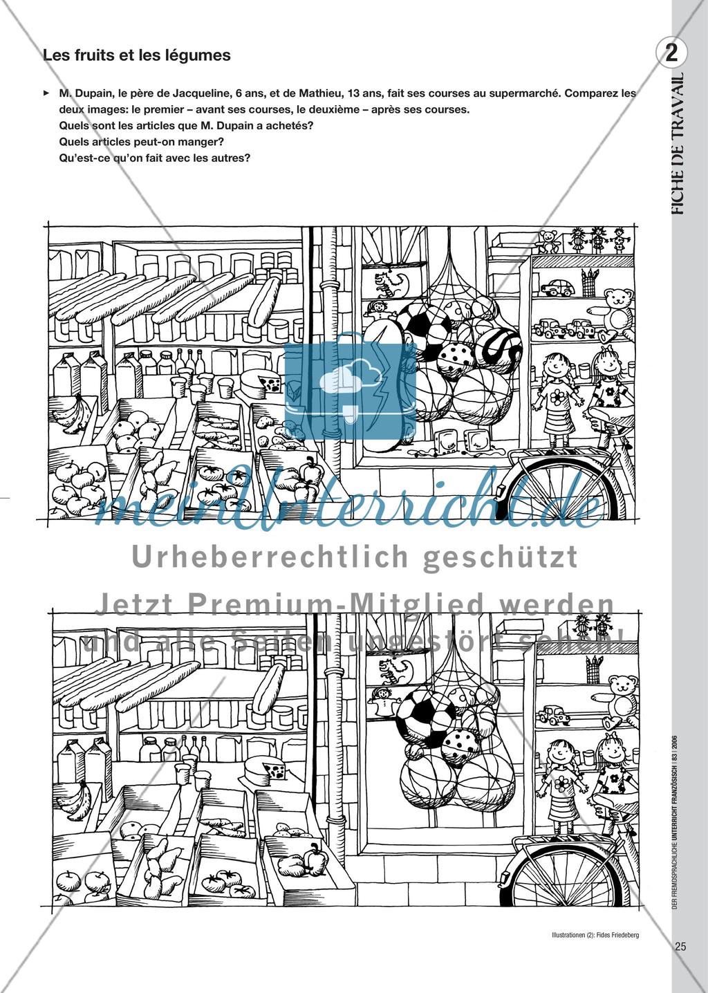 Faisons les courses pour la boum - Redemittel „faire les courses“ in einer Lernspirale üben Preview 4