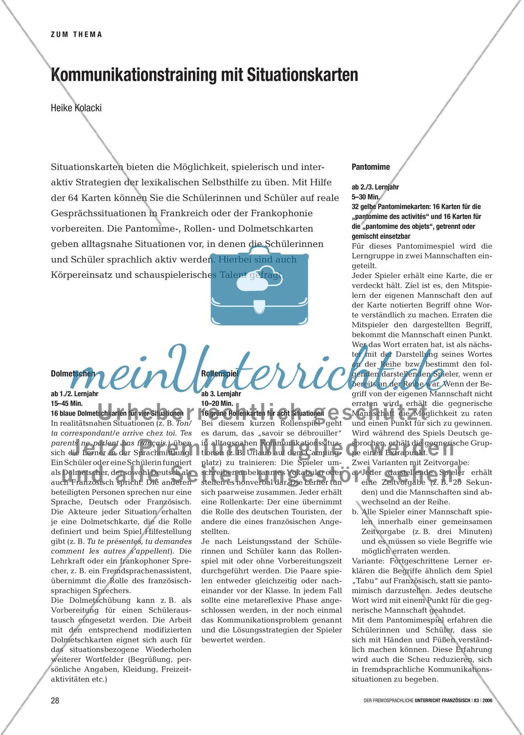 Kommunikationstraining mit Situationskarten Preview 1