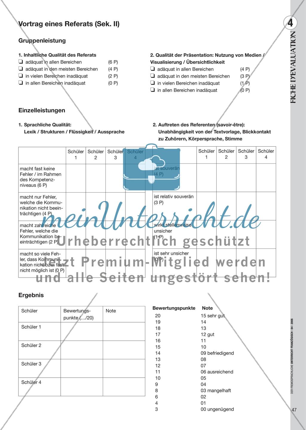 Mehr Mündlichkeit, auch in Klassenarbeiten! - Vorschläge für mündliche Leistungsüberprüfungen Preview 8