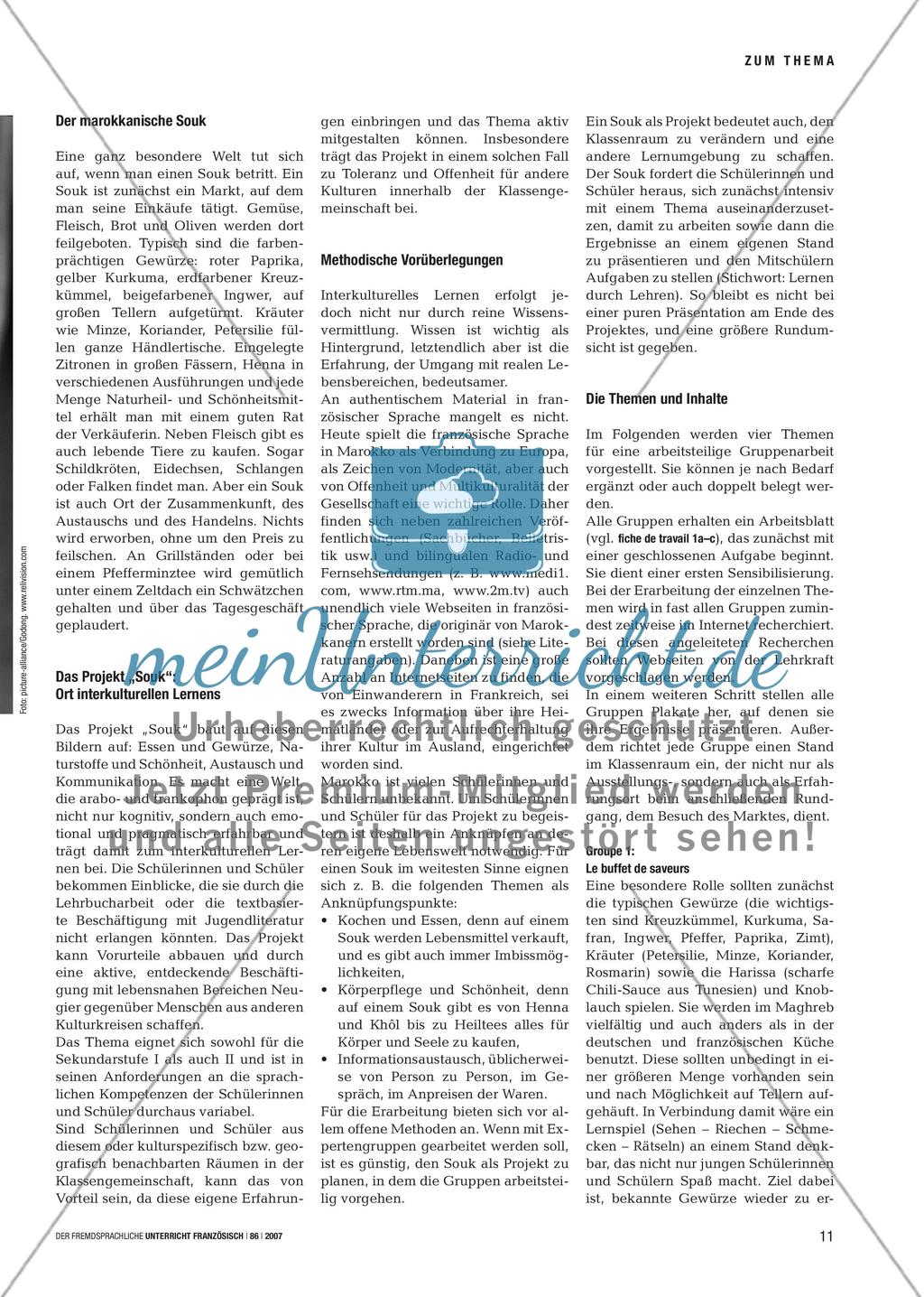 Hören, sehen, riechen, schmecken - Ein marokkanischer Souk im Klassenzimmer Preview 2