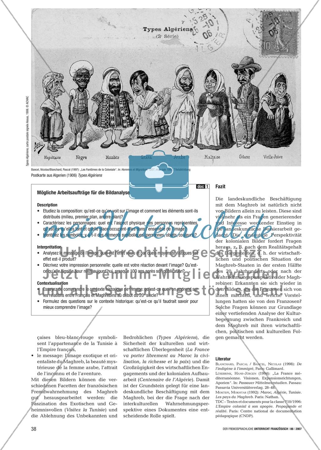 Eigen- und Fremdwahrnehmung des kolonialen Frankreichs - Bilder als Auslöser interkultureller Wahrnehmungsprozesse Preview 3