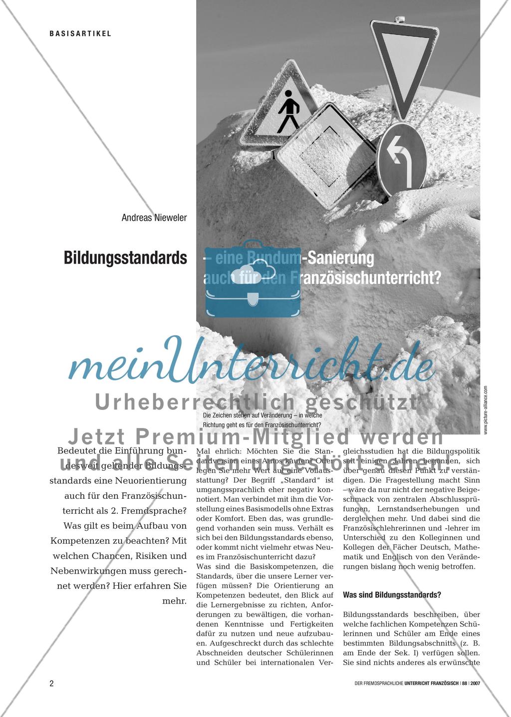 Bildungsstandards – eine Rundum-Sanierung auch für den Französischunterricht? Preview 1