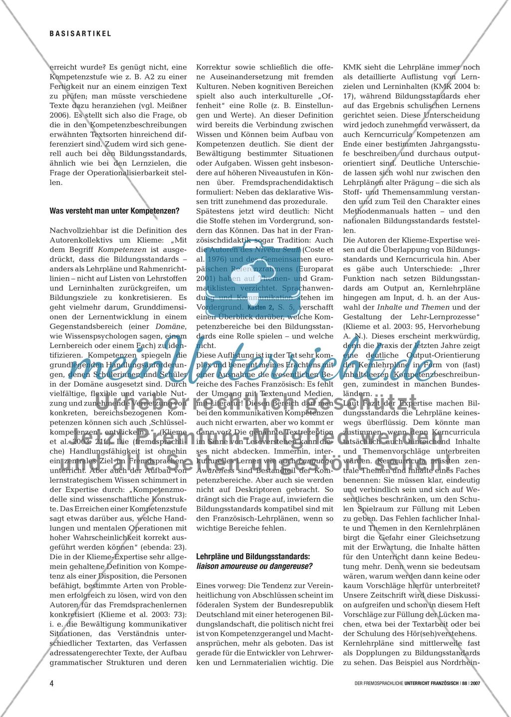 Bildungsstandards – eine Rundum-Sanierung auch für den Französischunterricht? Preview 3