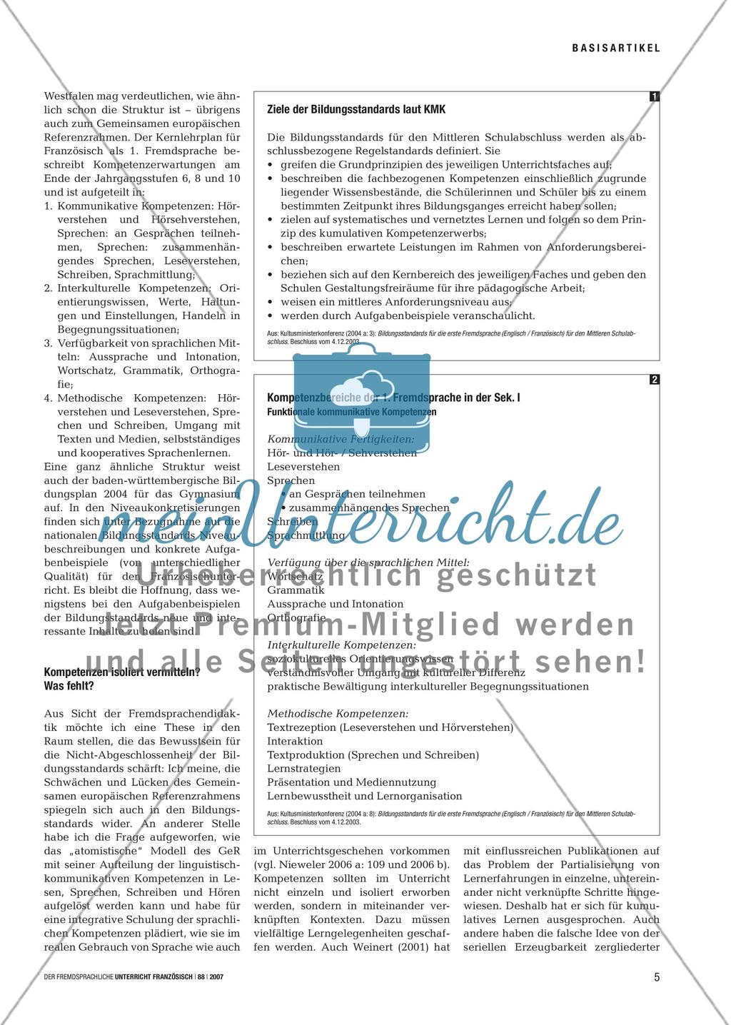 Bildungsstandards – eine Rundum-Sanierung auch für den Französischunterricht? Preview 4
